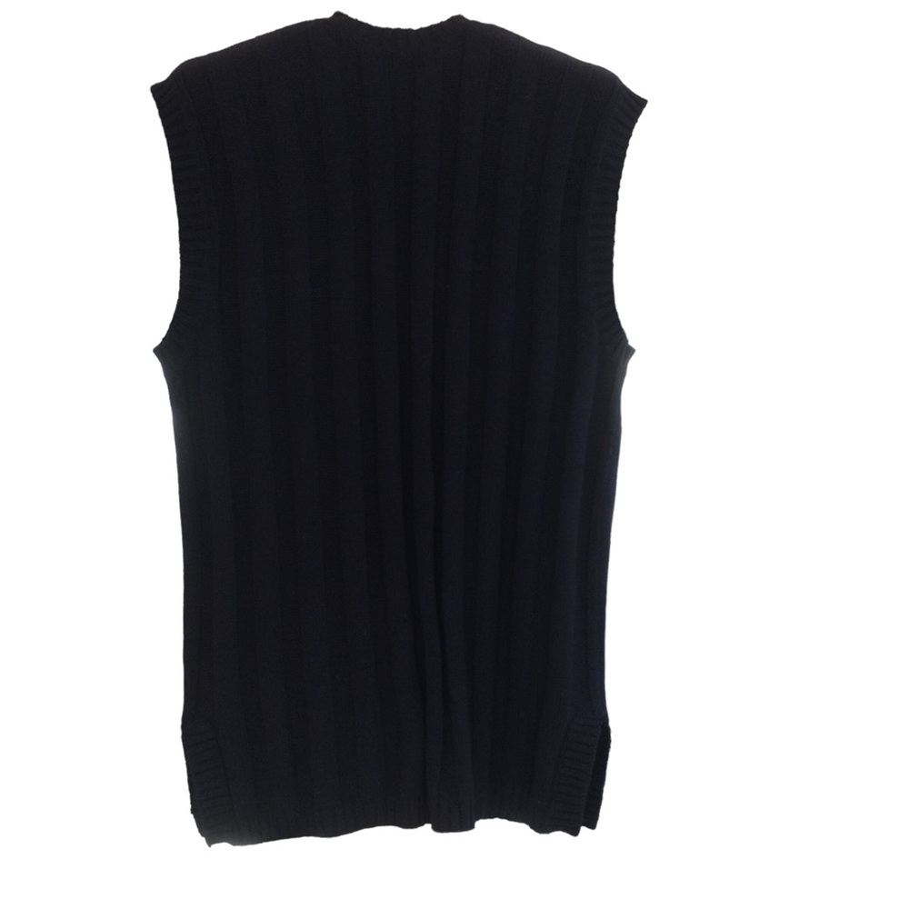 Vintage Long Navy Button-Front Sweater Vest Size Medium - Picture 3 of 9